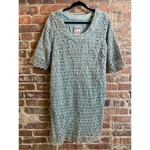 Pip & Vine by Rosie Pope Light Blue Lace Shift Dress Maternity Size L NWT